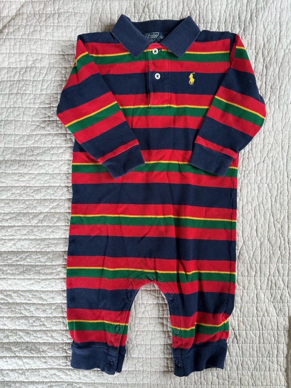 Polo by Ralph Lauren Navy, Red & Green Striped One-Piece 528